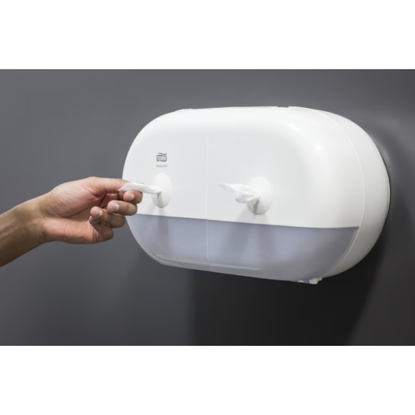 Podwójny pojemnik papieru toaletowego Jumbo Tork SmartOne® Mini, biały 682000